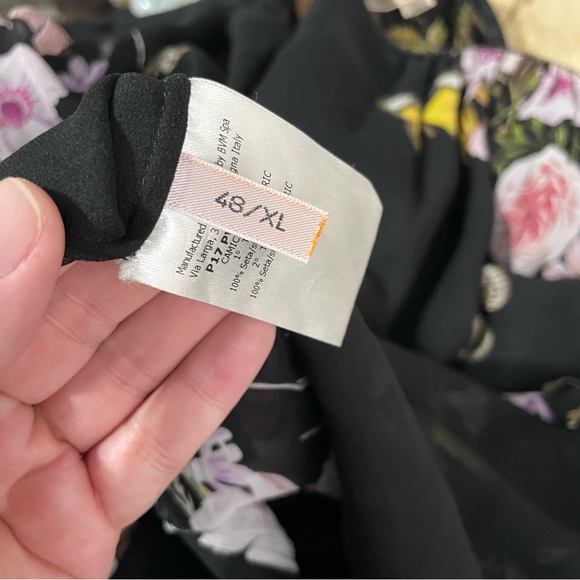 Giambattista Valli Frilled Cape Floral Silk Blouse Size XL - Picture 9 of 11